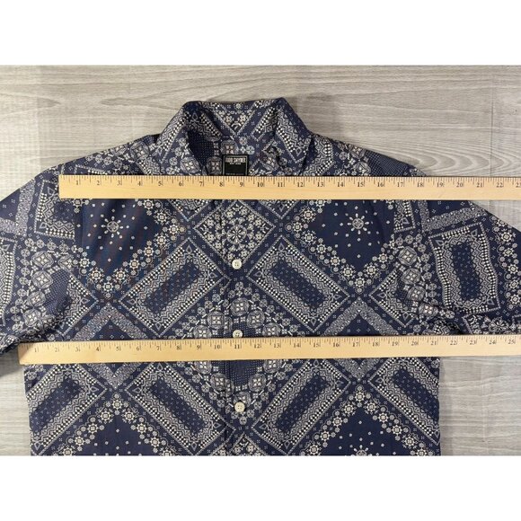 Todd Snyder Bandana Print Lightweight Cotton Camp Shirts sz M blue white NWOT - Picture 5 of 6